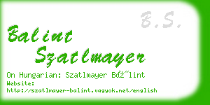 balint szatlmayer business card